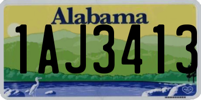AL license plate 1AJ3413