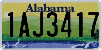 AL license plate 1AJ3417