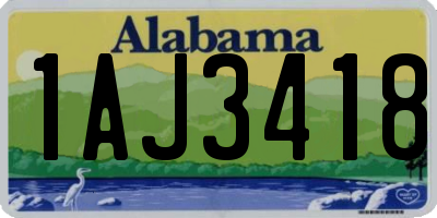 AL license plate 1AJ3418