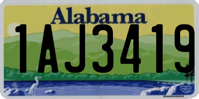AL license plate 1AJ3419