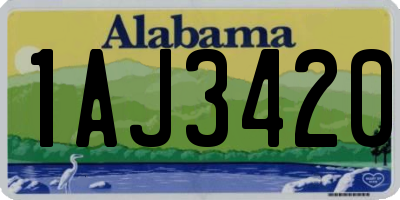 AL license plate 1AJ3420