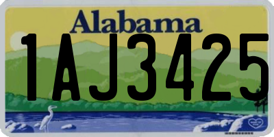 AL license plate 1AJ3425