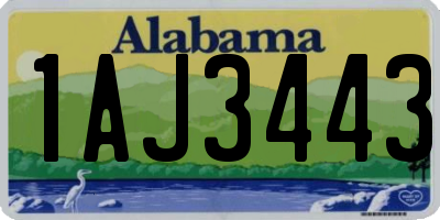 AL license plate 1AJ3443