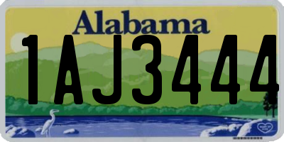AL license plate 1AJ3444