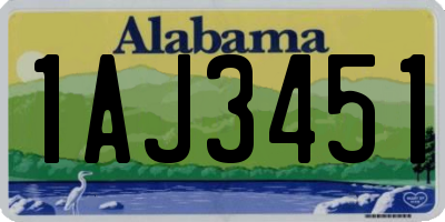 AL license plate 1AJ3451