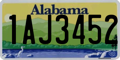 AL license plate 1AJ3452