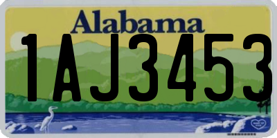 AL license plate 1AJ3453