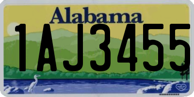 AL license plate 1AJ3455
