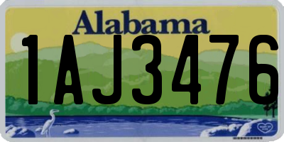 AL license plate 1AJ3476