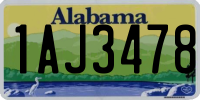 AL license plate 1AJ3478