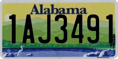 AL license plate 1AJ3491