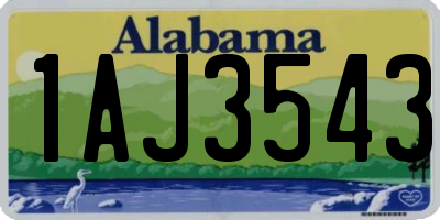 AL license plate 1AJ3543