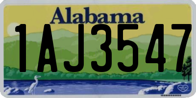 AL license plate 1AJ3547