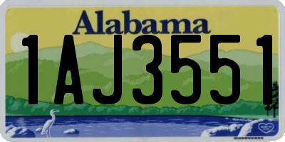 AL license plate 1AJ3551
