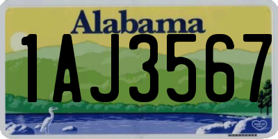 AL license plate 1AJ3567