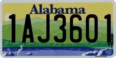 AL license plate 1AJ3601