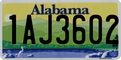 AL license plate 1AJ3602