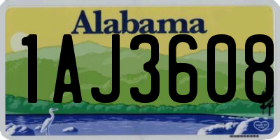 AL license plate 1AJ3608