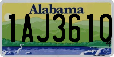 AL license plate 1AJ3610