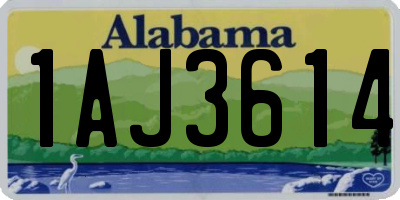 AL license plate 1AJ3614
