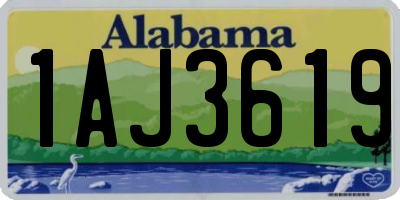 AL license plate 1AJ3619
