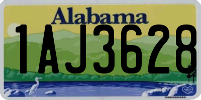 AL license plate 1AJ3628