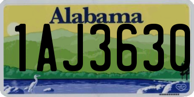 AL license plate 1AJ3630