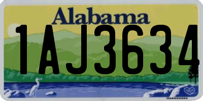 AL license plate 1AJ3634