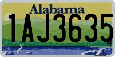 AL license plate 1AJ3635