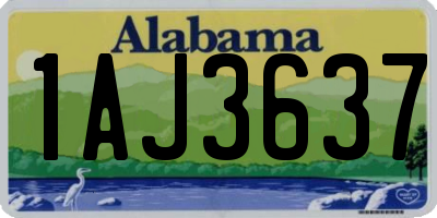 AL license plate 1AJ3637
