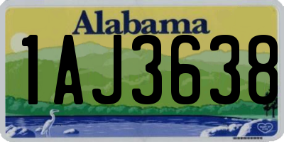 AL license plate 1AJ3638