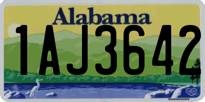 AL license plate 1AJ3642