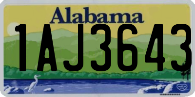 AL license plate 1AJ3643