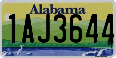 AL license plate 1AJ3644