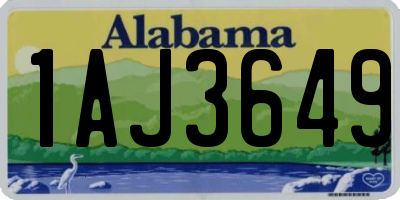 AL license plate 1AJ3649
