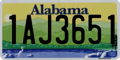 AL license plate 1AJ3651
