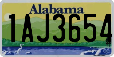 AL license plate 1AJ3654
