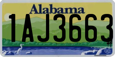 AL license plate 1AJ3663