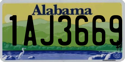 AL license plate 1AJ3669