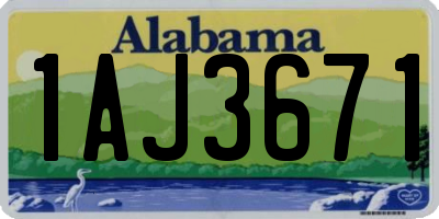 AL license plate 1AJ3671