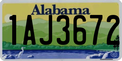 AL license plate 1AJ3672