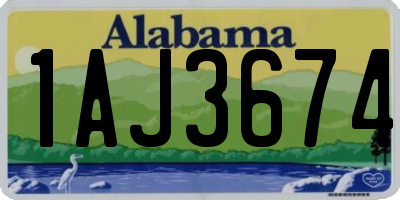 AL license plate 1AJ3674