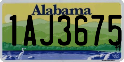AL license plate 1AJ3675