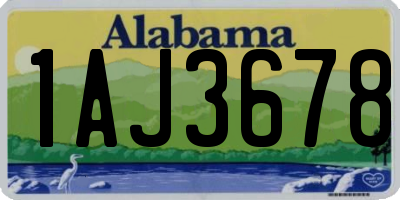 AL license plate 1AJ3678
