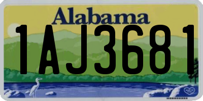 AL license plate 1AJ3681