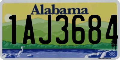 AL license plate 1AJ3684