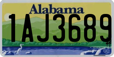 AL license plate 1AJ3689