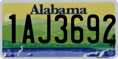 AL license plate 1AJ3692