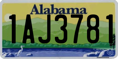 AL license plate 1AJ3781