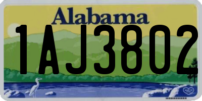 AL license plate 1AJ3802